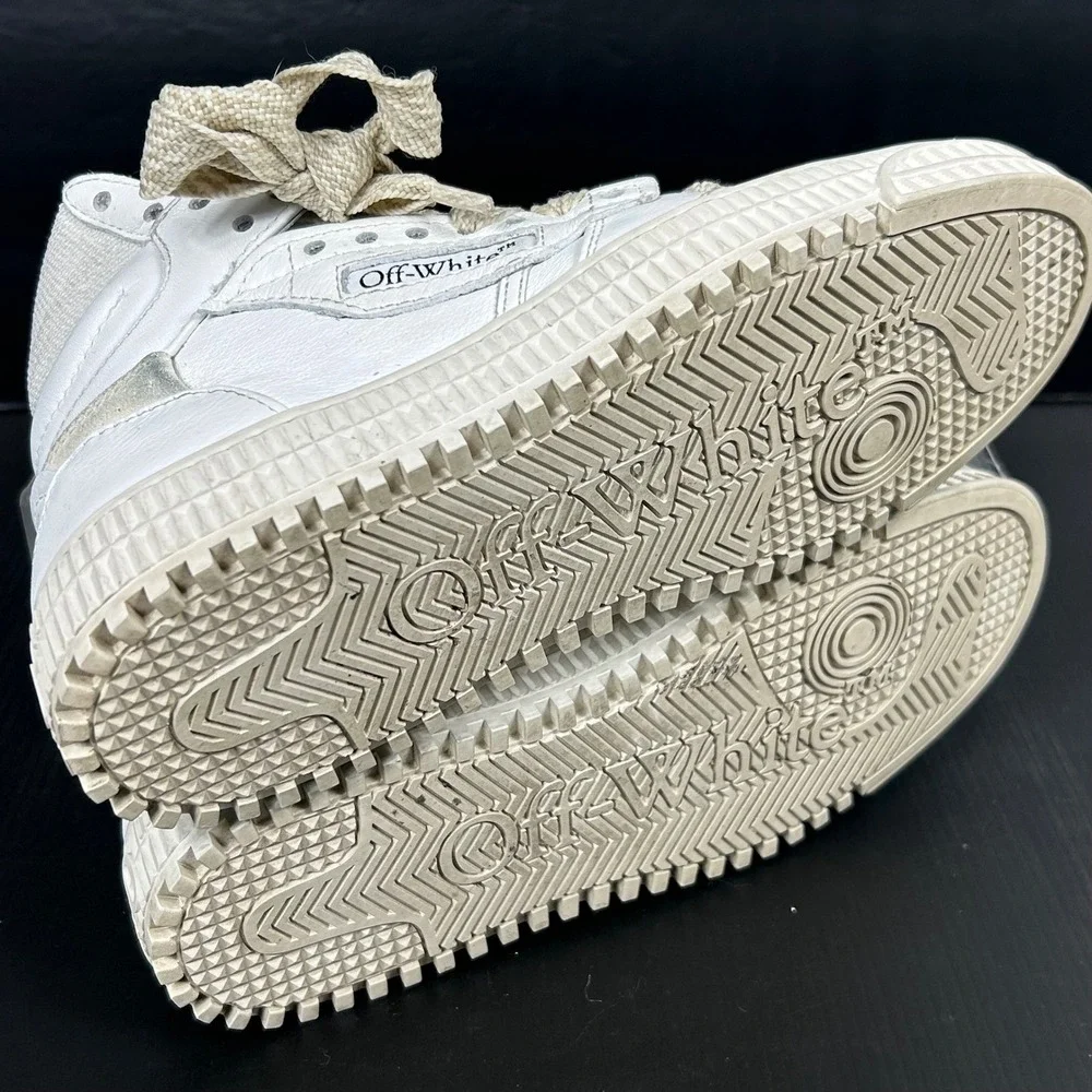 Off-White Size 35 US 5 Off Court 3.0 Leather Sneakers White High Top Shoe Womens